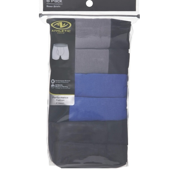 Athletic Works Men's Pro Form Boxer Brief Long Leg, 6 Pack 3XL - Picture 2 of 6